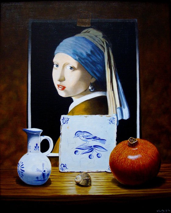 The Delft girl with pomegranate