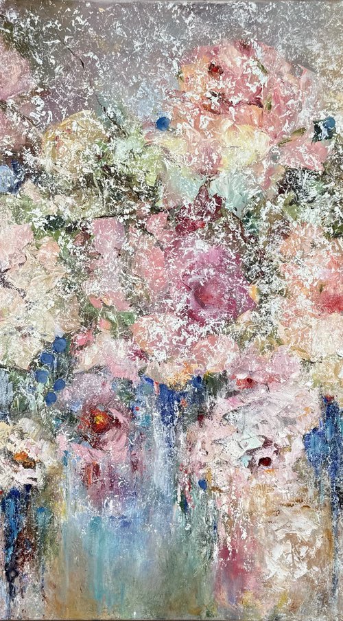 Snow waltz. Roses and wild grapes. by Olga Liutova-Amplatz
