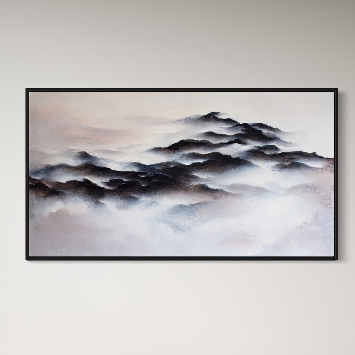 Abstract Landscape Acrylic Painting By Francesca Borgo, 53 X 29, Terre Lunghe, Original Artwork