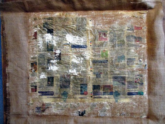Highland landscape on hessian