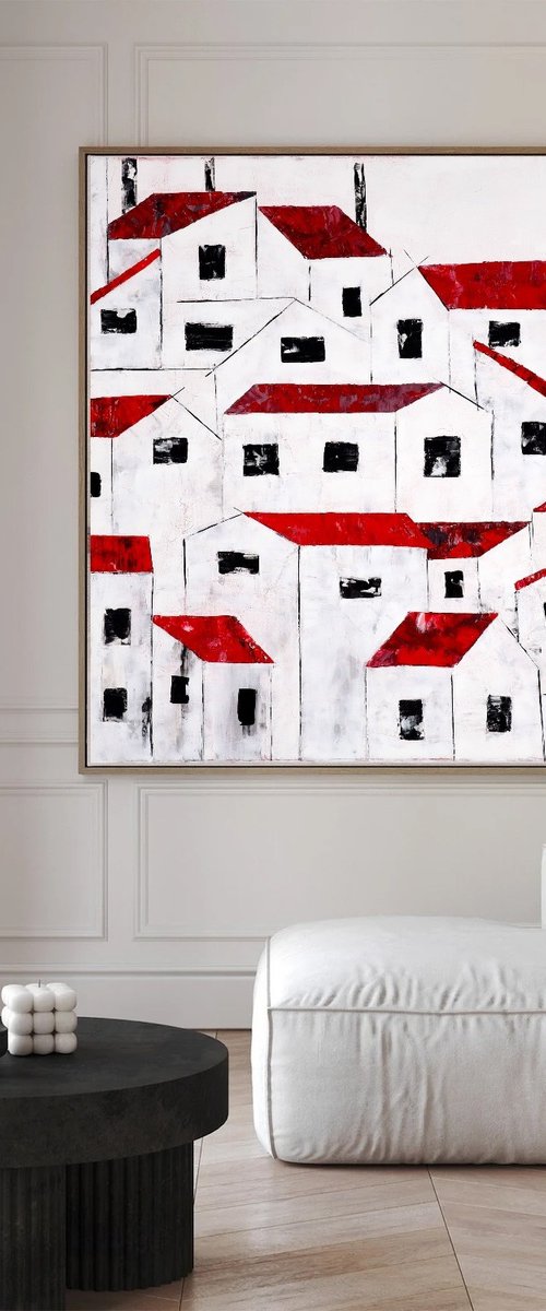Red Roofs 25 - Architecture by Poovi Art