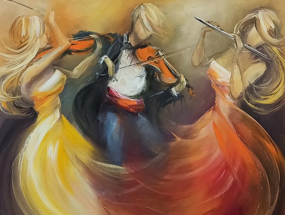 Trio storm-3 (70x80cm, oil painting, ready to hang)