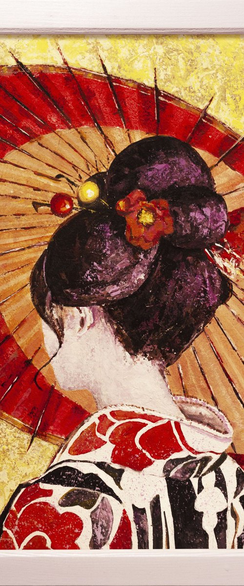 Woman with an umbrella by Aleksandr Neliubin