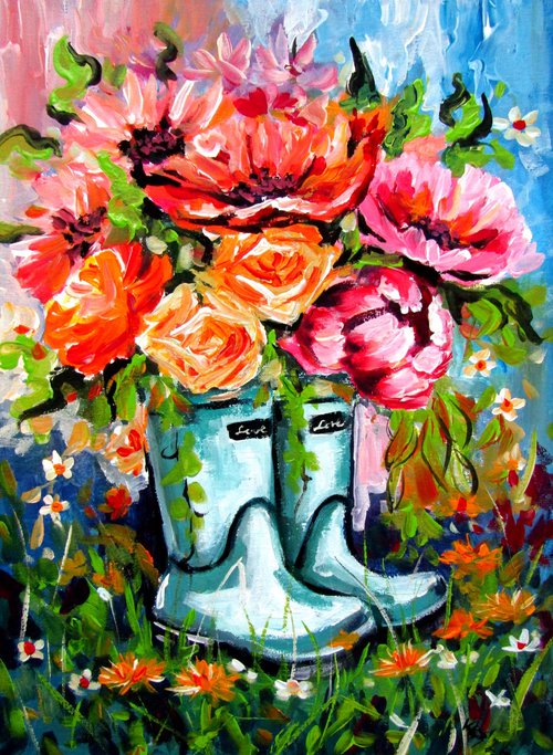 Flowers with rubber boots by Kovács Anna Brigitta