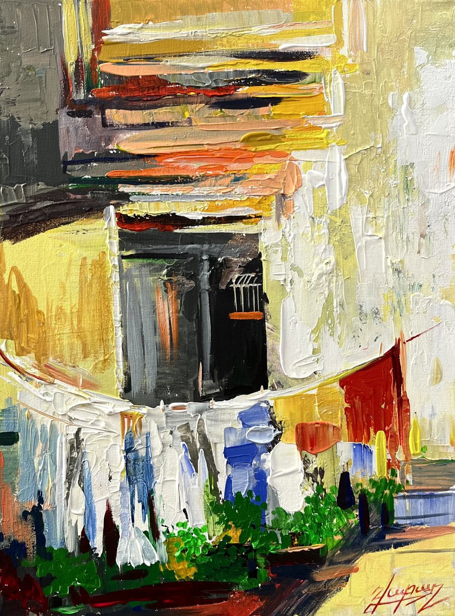 Impressionistic Still Life Oil Painting By Vahe Bagumyan, 12 X 16", Sunlit Corner, Original Artwork