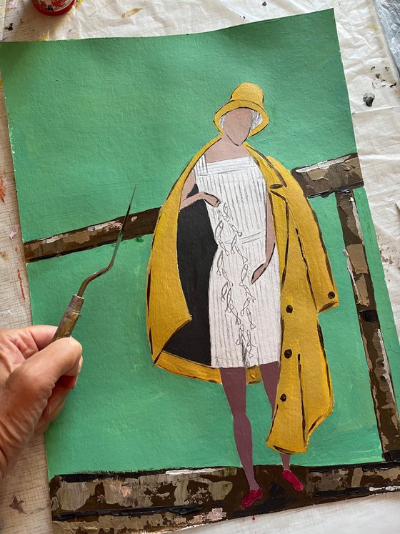 Fishing Girl Painting