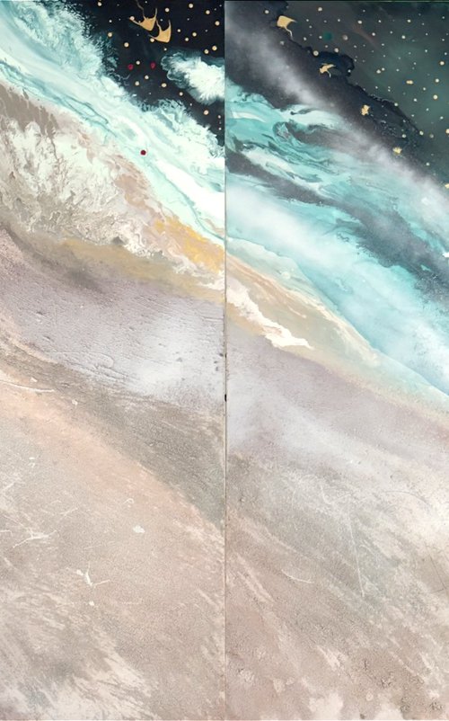 Serene dark green blush sand set of 2 by Marie Antuanelle