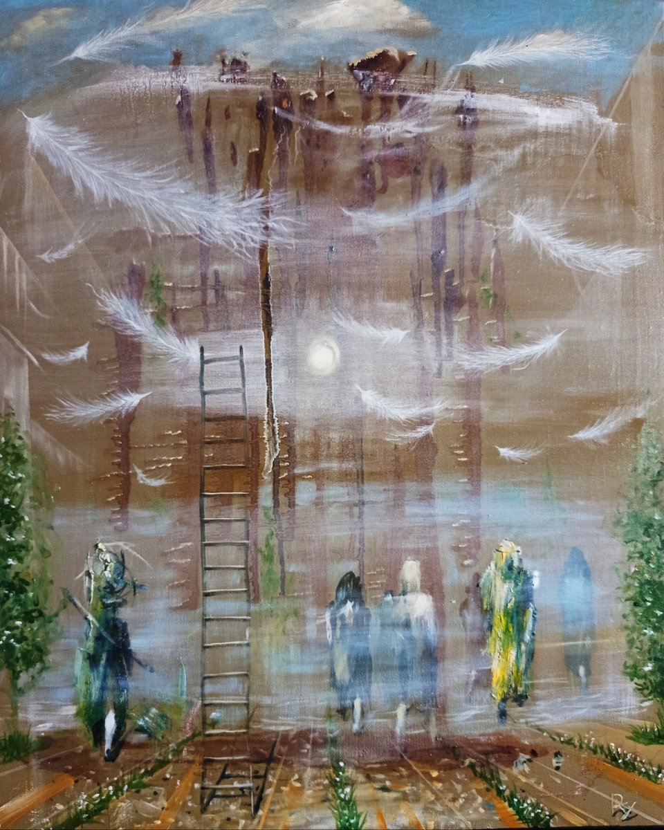 Illustrative Portrait Oil Painting By Serhiy Roy, 16 X 20", Veil Of Morning., Original Artwork