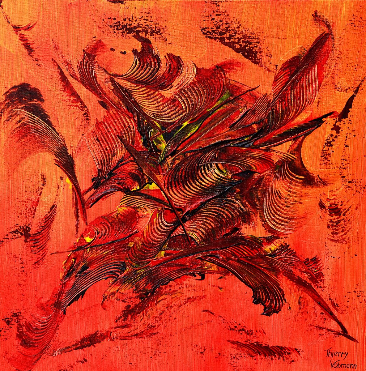 Fire Inside By Thierry Vobmann. Abstract ., 20 X 20, Artwork For Sale On Artfinder