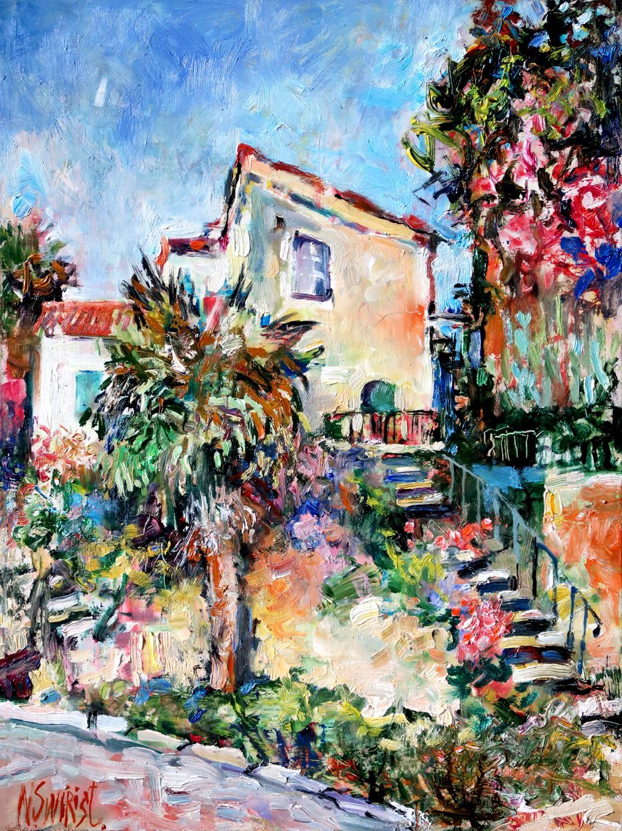Antibes And A Palm By Nikifor Swiristuhin, 12 X 16, Artwork For Sale On Artfinder
