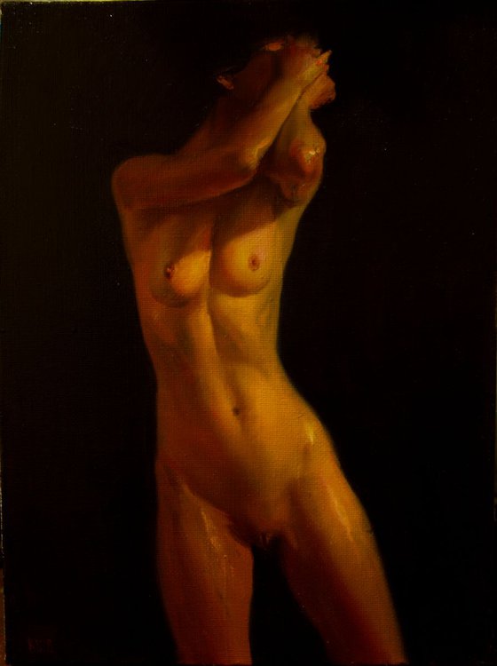 Naked girl. H. Standing