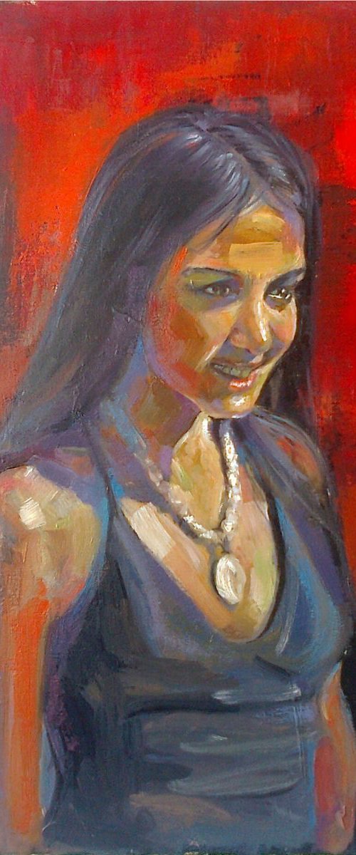 Girl figure (40x50cm, oil painting, ready to hang) by Kamsar Ohanyan