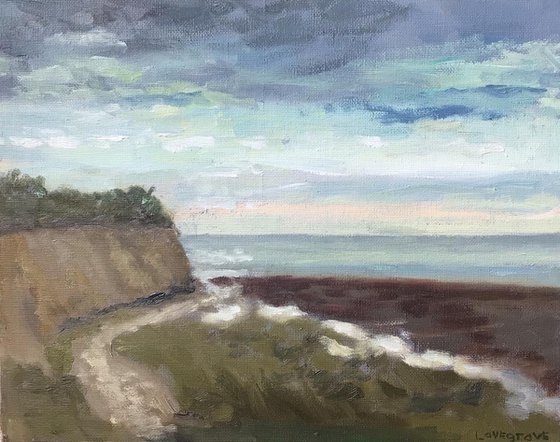 Cliffs on the east Kent coast, An original oil painting.