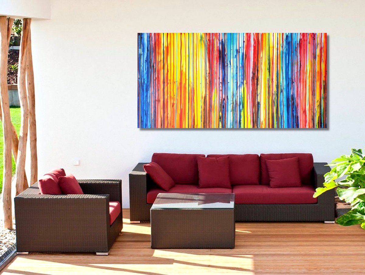 Abstract Landscape Acrylic Painting By Carla Sa Fernandes, 79 X 39, The Emotional Creation #292, Original Artwork