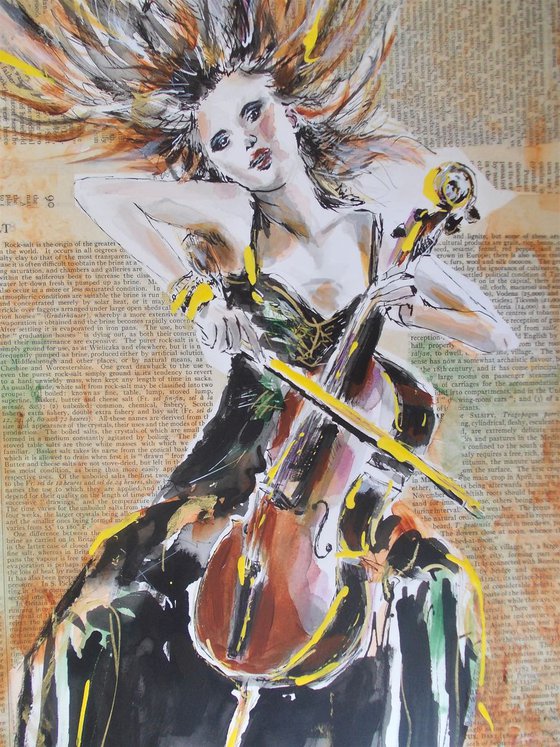 Fermata II - Woman Musician Playing Cello