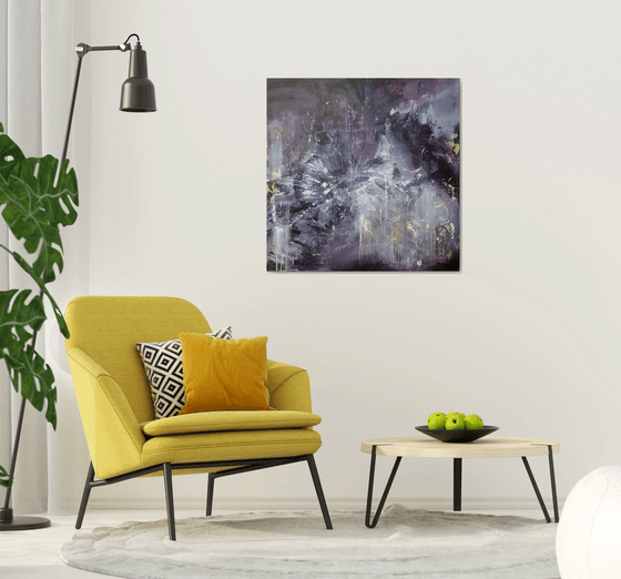 LARGE DARK SILENCE MINDSCAPE ABSTRACT LANDSCAPE ABOUT CREATION AND DIVINITY KLOSKA