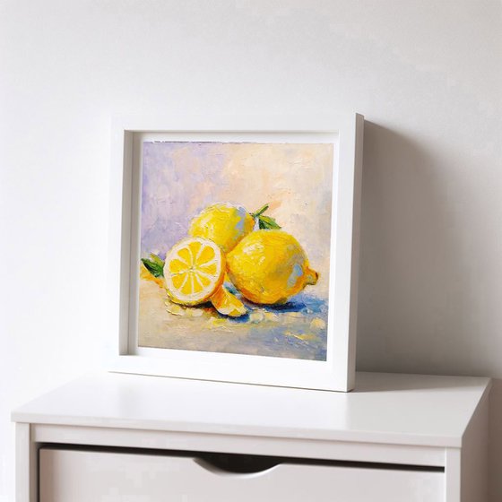 Still life with lemons oil painting