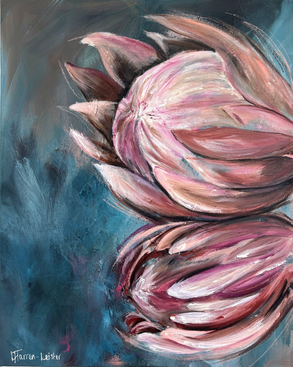 Proteas In Stillness By Lyndsay Tarren-Leister, 16 X 20, Artwork For Sale On Artfinder