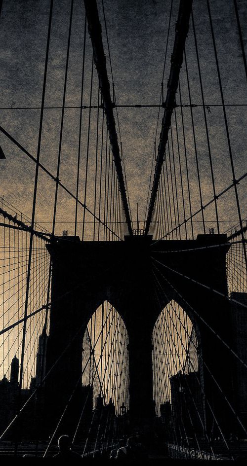Brooklyn Bridge - New York ( Vintage Print ) by Stephen Hodgetts Photography