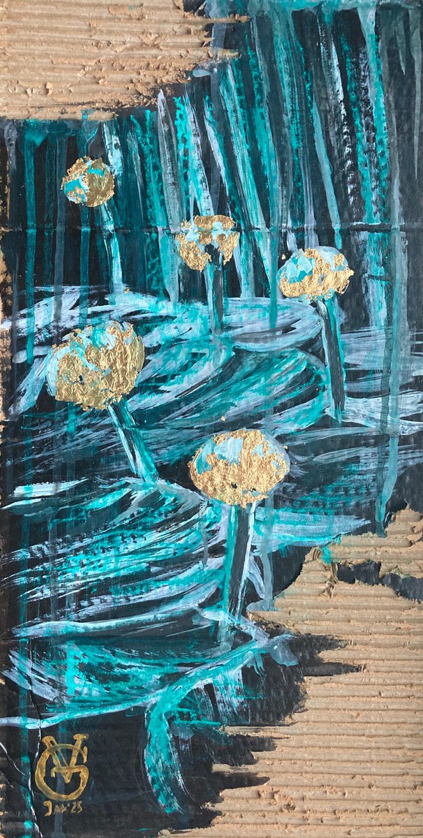 Impressionistic Botanical Painting By Valeria Golovenkina, 9 X 17", New Experience #3, Original Artwork