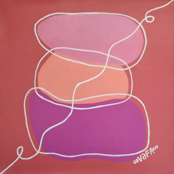 Zen Minimalism.Balance of Pink,Peach,Purple