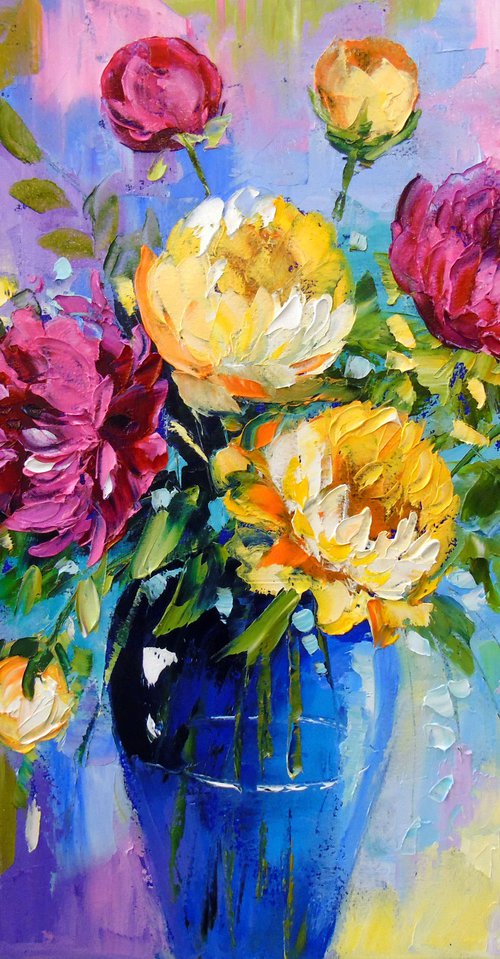 Bouquet of peonies in a vase by Olha Darchuk
