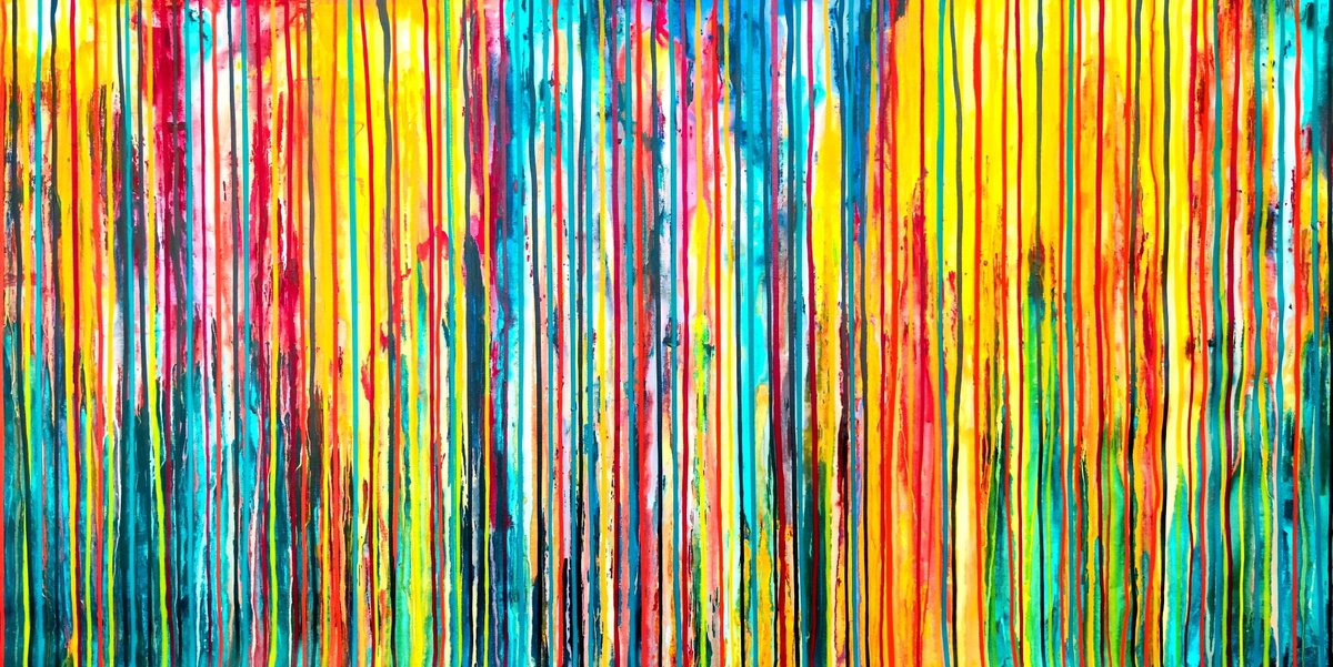 Abstract Acrylic Painting By Carla Sa Fernandes, 79 X 39, The Emotional Creation #353, Original Artwork