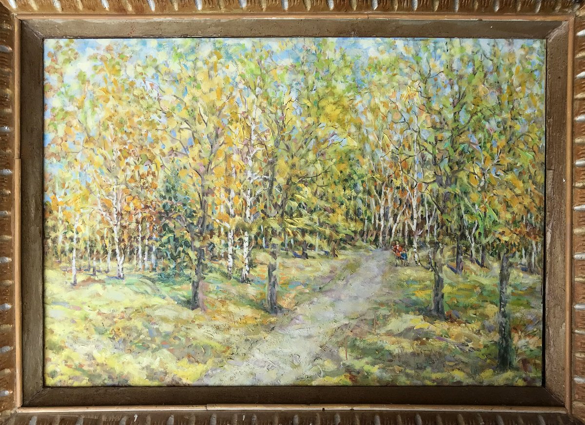 Impressionistic Landscape Oil Painting By Ivan Shapoval, 48 X 33, Autumn In Sumy Oblast, Original Artwork