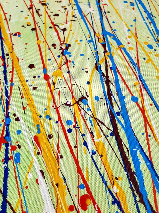 Okelon N-15 (H)158x(W)124 cm. Colorful Splash Abstract Painting