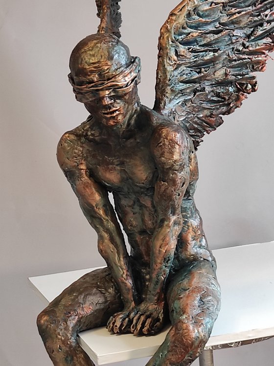 "Michael" Unique clay sculpture 80x30x38cm.
