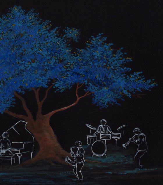 Musicians under Blue Jacranda Tree
