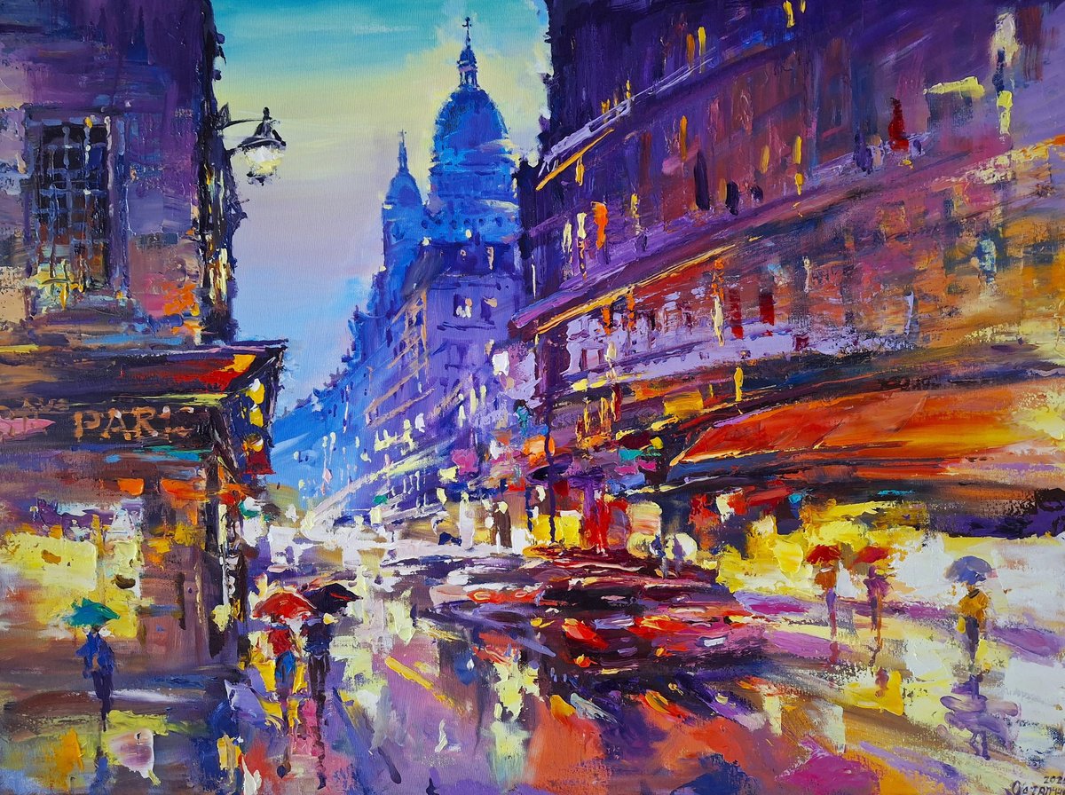 Montmartre Evening Reflections By Andrej Ostapchuk, 31 X 24, Artwork For Sale On Artfinder