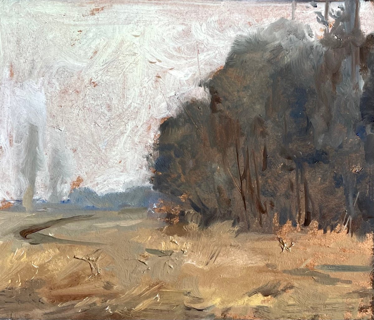 Impressionistic Landscape Oil Painting By Irina Zelenina, 7 X 7, Path After The Rain, Original Artwork