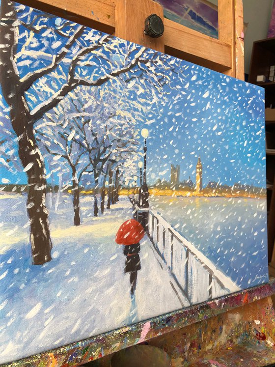 Snowfall in London