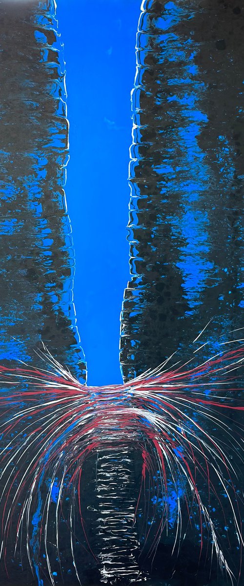 Forever — Blue-Black Resin Abstract, 150 cm by Kseniia Turik
