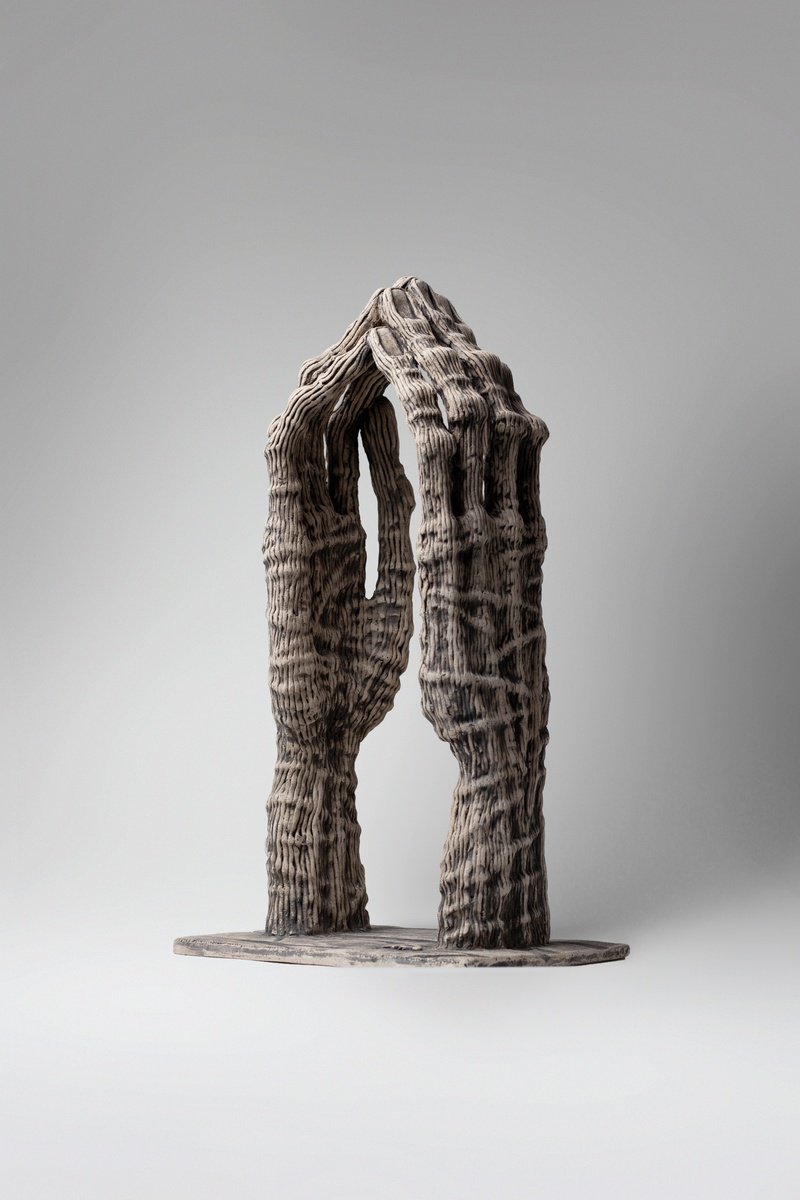 Abstract Portrait Clay Sculpture By Liudmyla Davydenko, 8 X 15", Shelter, Original Artwork