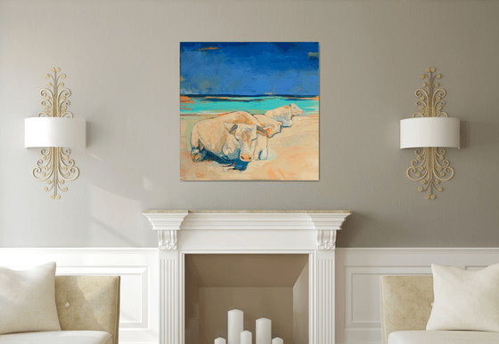 Cows on the beach