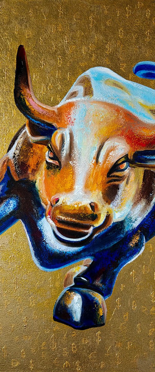 Charging Bull on Wall Street by Anna Aboskalova