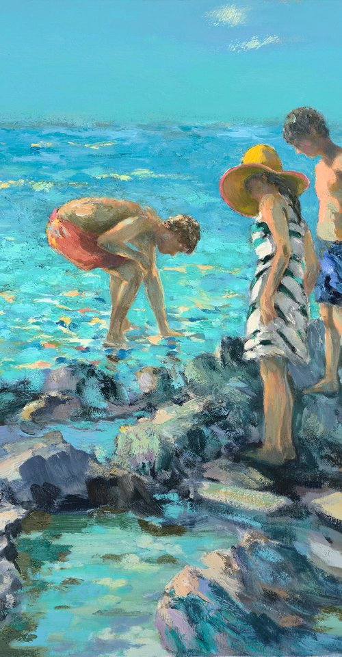 Children on sea stones One of kind by Hrachya Hakobyan