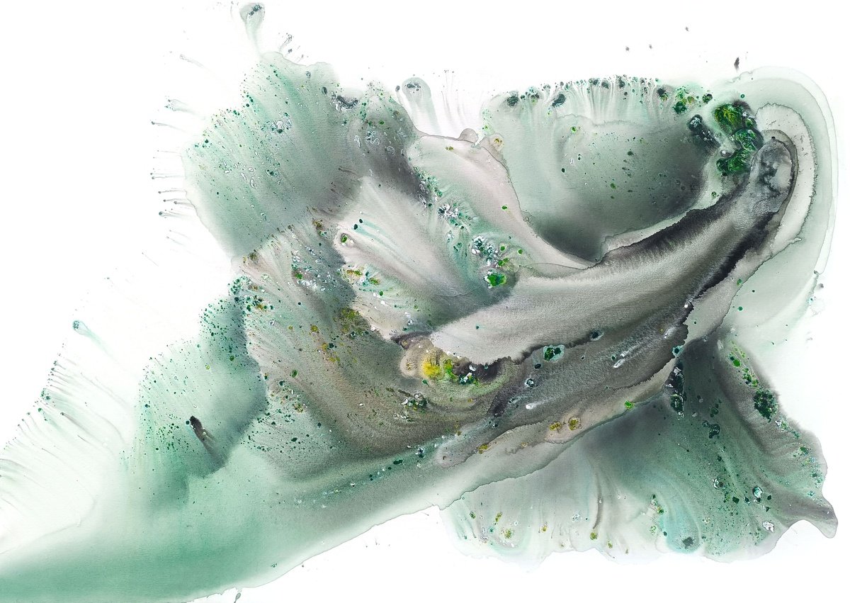 Abstract Acrylic Painting By Muriel Napoli, 55 X 39", Nature 344, Original Artwork