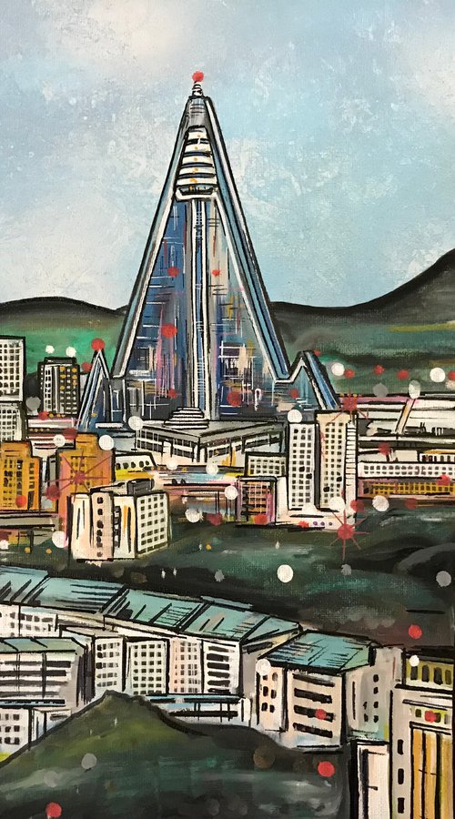 Pyongyang Korea Skyline by John Curtis