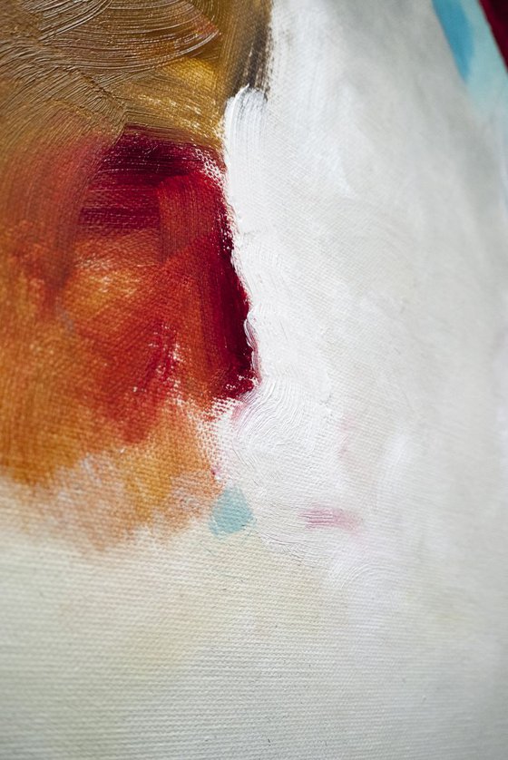 Red Bridge -Large Abstract Painting