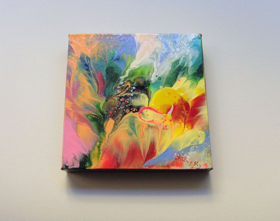 Colorful Flowers Abstract Small painting