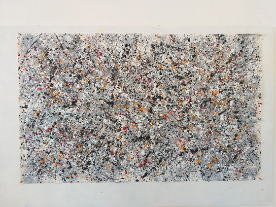 Abstract J. Pollock style acrylic by M.Y.
