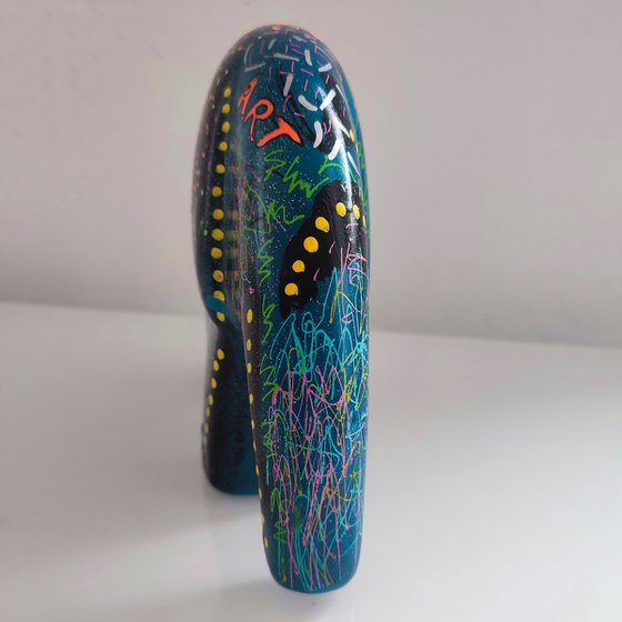 Pair of pop art elephant sculptures