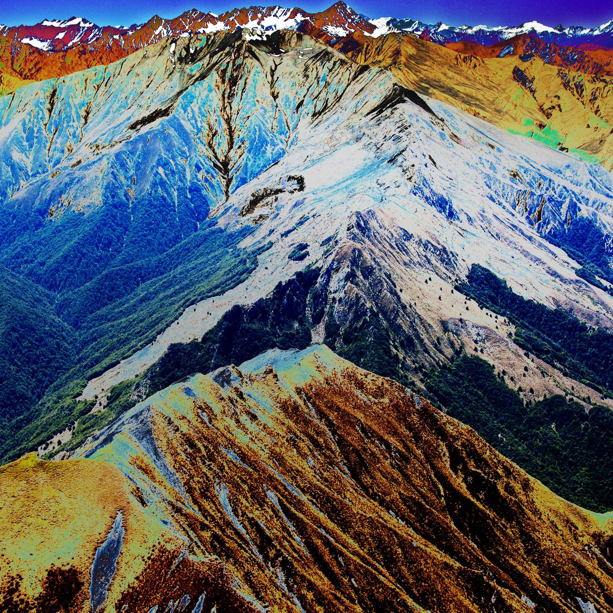 Natural Abstracts - Summery Southern Alps - Mini by Ken Skehan