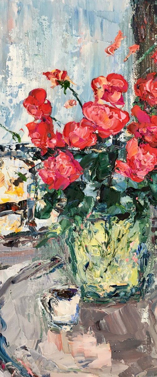 Bouquet of red flowers by Vilma Gataveckienė