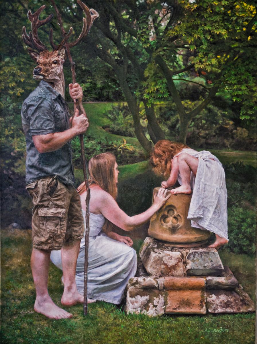 Photorealistic Oil Painting , All Watched Over By Machines Of Loving Grace By Alex Dewars, 34 X 44, Artwork For Sale On Artfinder
