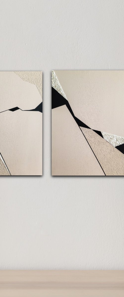 Rift 1 diptych by Veronika Obushikhina