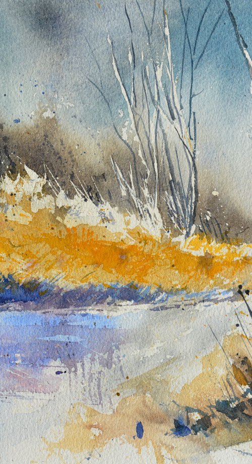 Little river watercolor by Pol Henry Ledent